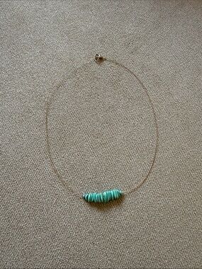 Handcrafted Turquoise Bead Pendant Necklace - Women Jewelry